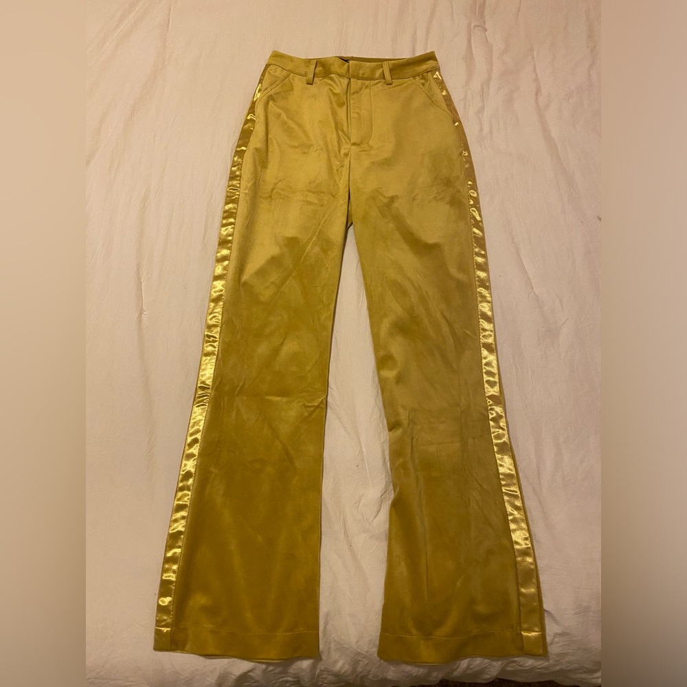 1970s style velvet tuxedo pants